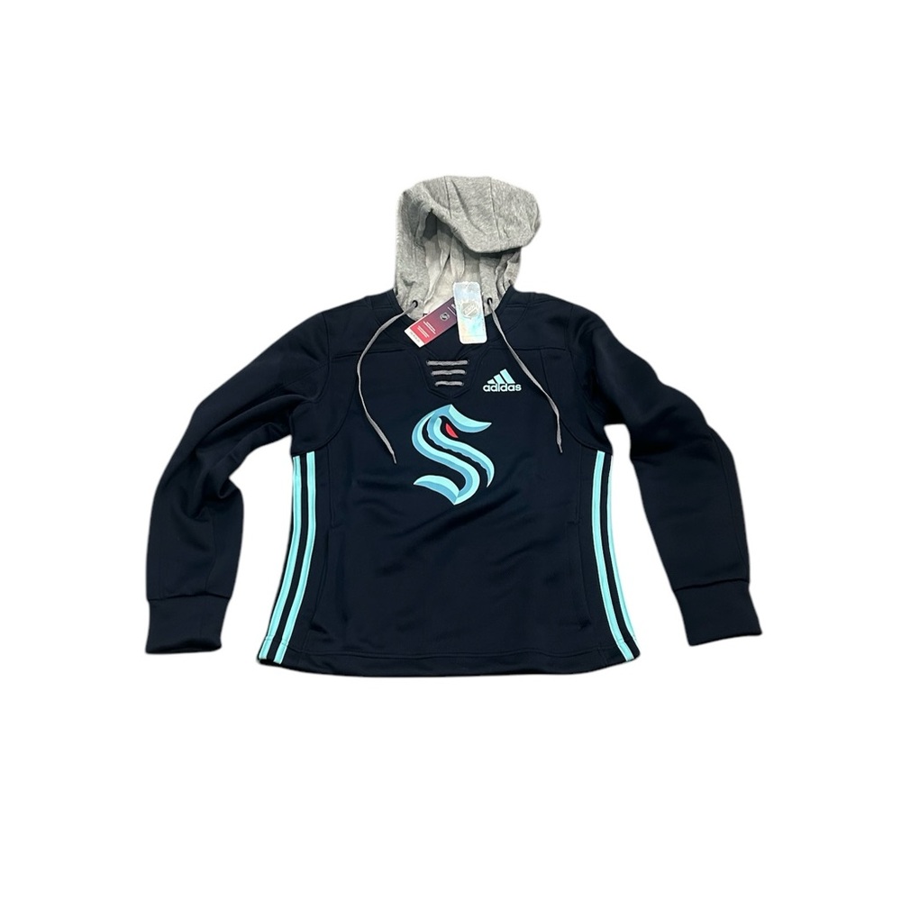 Seattle Kraken‎ Adidas Women’s Lace Up Hoodie Sweatshirt